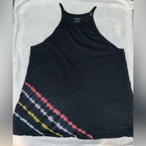 Torrid Classic Fit High Neck Navy Tie Dye Tank Knit Halter